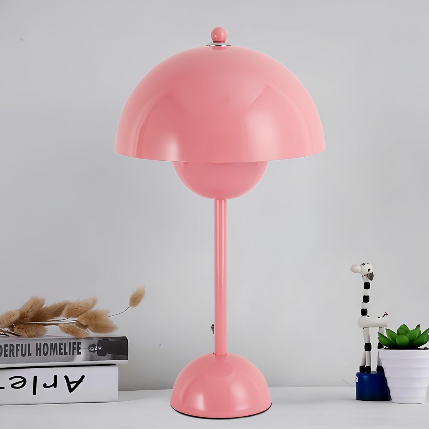 COSYLUX Modern Small Table Lamp for Bedroom, Cute Dome Shade Reflecting Light Reading Lamp for Living Room, Kid's Room, Study, Office…