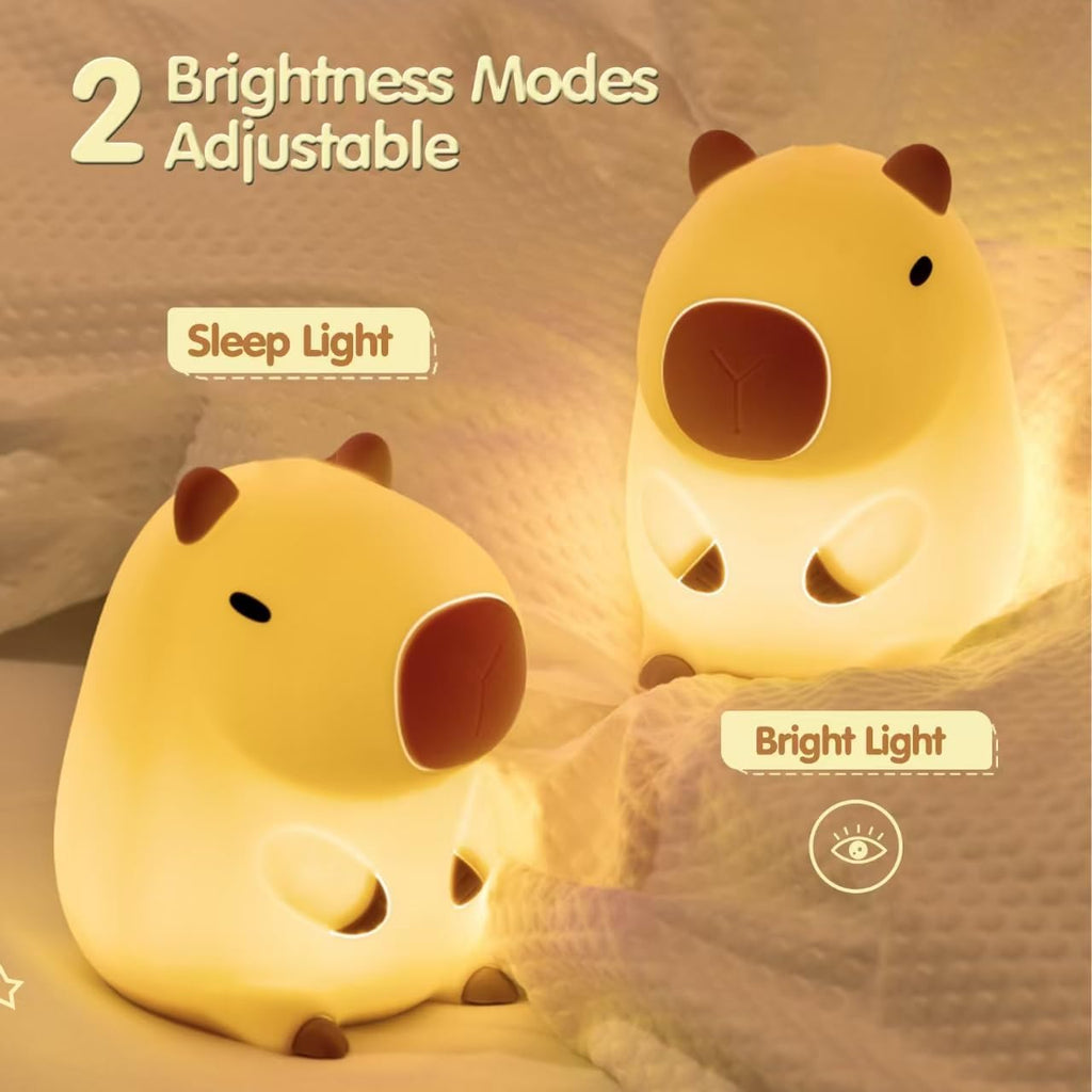 Atsuinightlight ATSUI Cute Capybara Night Light, LED Squishy Novelty Animal Lamp, Food Grade Silicone, 2 Level Dimmable, Breastfeeding Nurs…