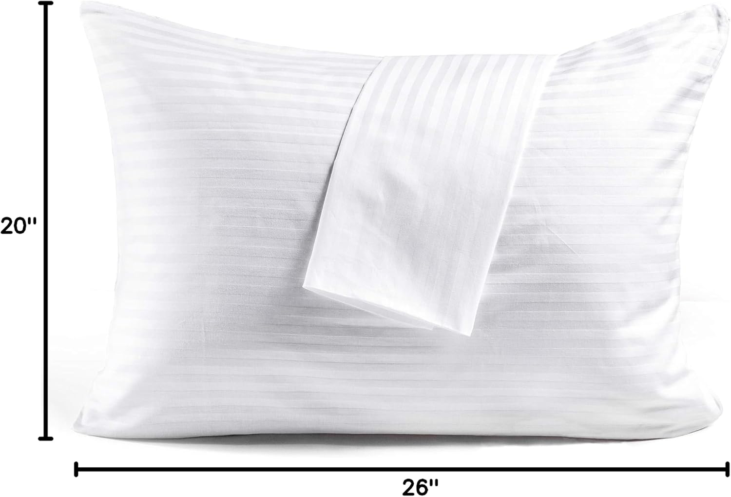 Faunna 600TC 100% Cotton Pillow Protectors, Standard Size (20x26), 2 Pack, Oeko-TEX Certified, Hotel Grade Pillow Cover with Silent Zipper,…