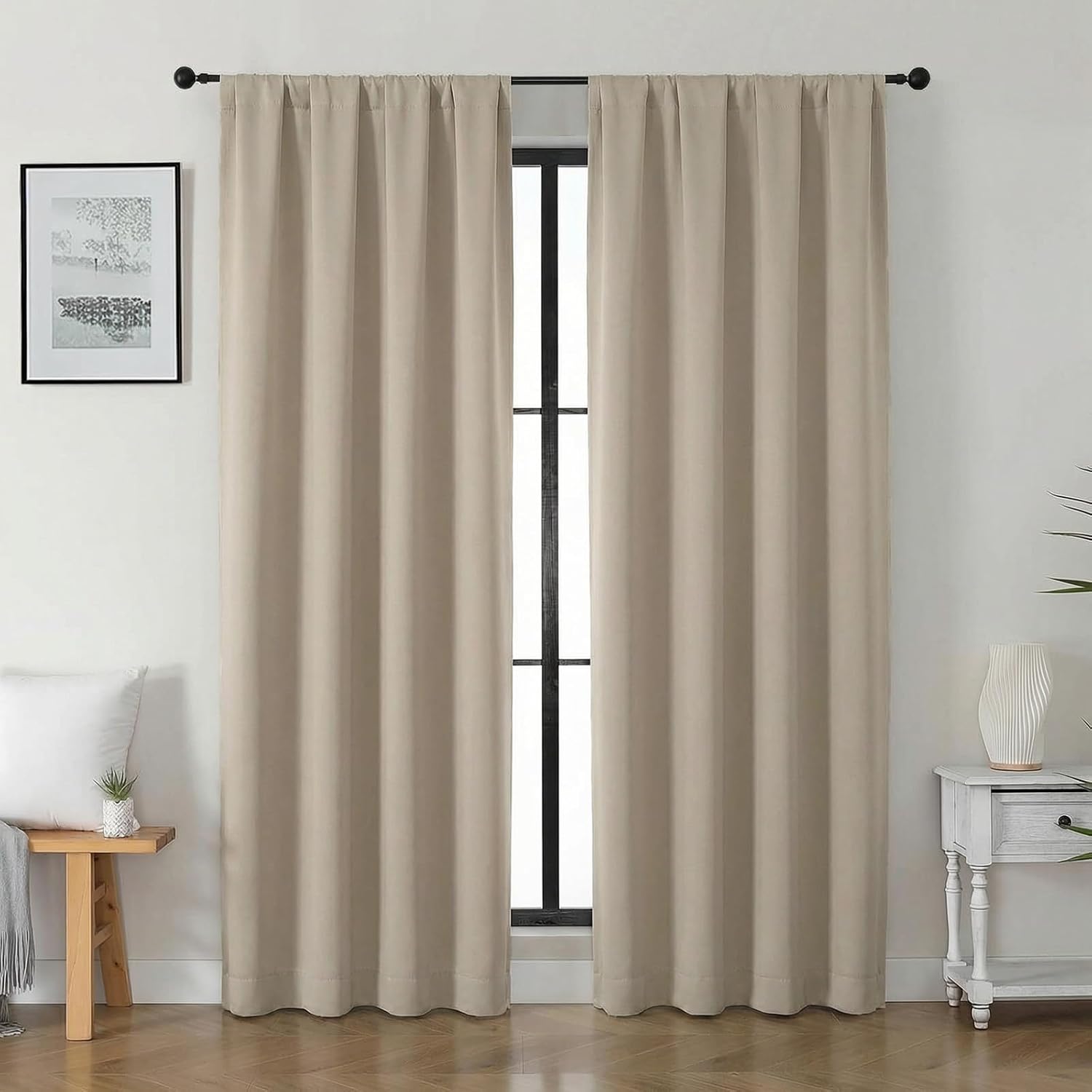 Gwine Blackout Curtains for Bedroom 84 Inches Long - Thermal Insulated Noise Reducing Window Curtain Panels, Room Darkening Curtain…