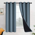 Yakamok 100% Blackout Lined Panels, Thermal Insulated Blackout Curtains for Bedroom, Heat Blocking Drapes for Living Room(42Wx63L, Stone Bl…