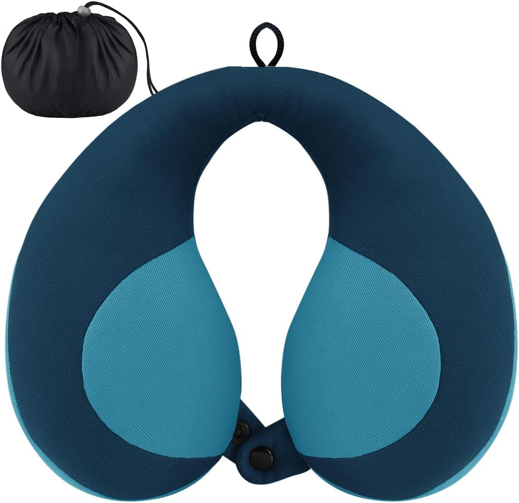 Infanzia Chin Supporting Travel Neck Pillow, Comfortably Supports and Helps Support Head and Neck - Gifts for Toddler/Child/Kids, Blue Cott…