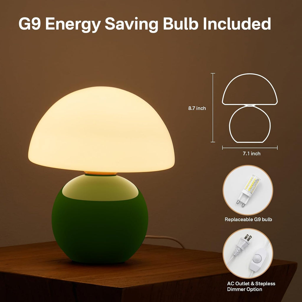 Dawnwake Mushroom Lamp Table Lamp for Bedroom, Desk Bedside Small Lamps for Living Room Night Stands, Mushroom Decor Cute Mini Modern Mid…