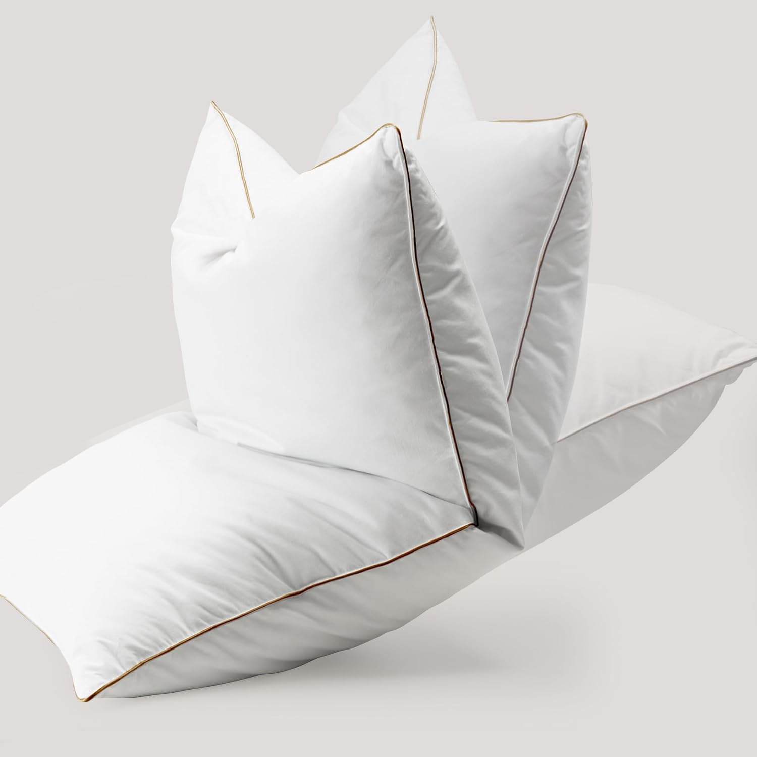 Bafode Goose Feather Pillows, Bed Pillows, Queen Size Set of 2, Hotel Pillows for Sleeping, White Pillows Soft Down Alternative Pillows…