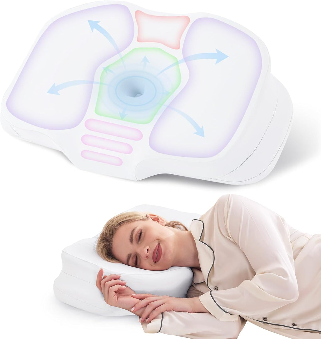 Nappixel Cervical Neck Pillow for, Ergonomic Contour Pillow for Sleeping, Back Stomach Side Sleeper Pillows for Adults, Memory Foam Dual-H…