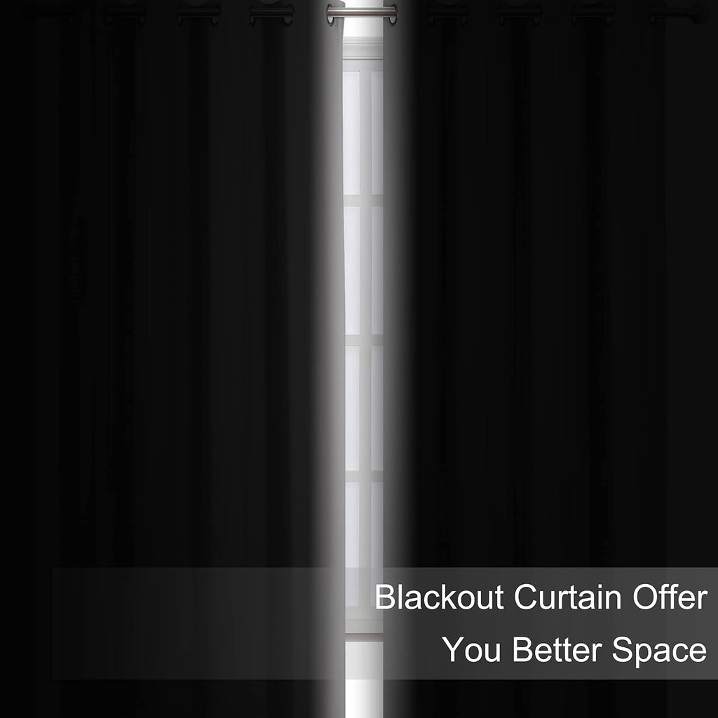 Lemomo Blackout Curtains 42 x 95 inch/Light Grey Curtains Set of 2 Panels/Thermal Insulated Room Darkening Bedroom Curtains 95 inch Grey