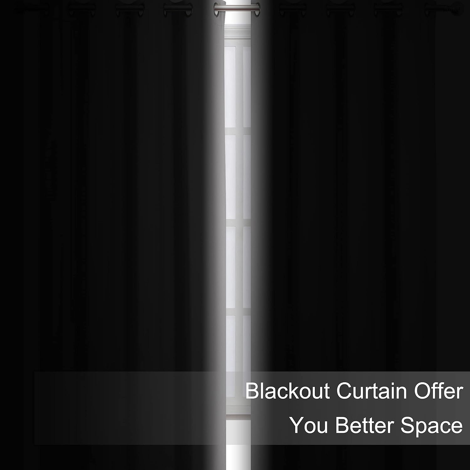 Lemomo Blackout Curtains 52 x 108 inch/Light Grey Curtains Set of 2 Panels/Thermal Insulated Room Darkening Bedroom Curtains 108 inch Grey