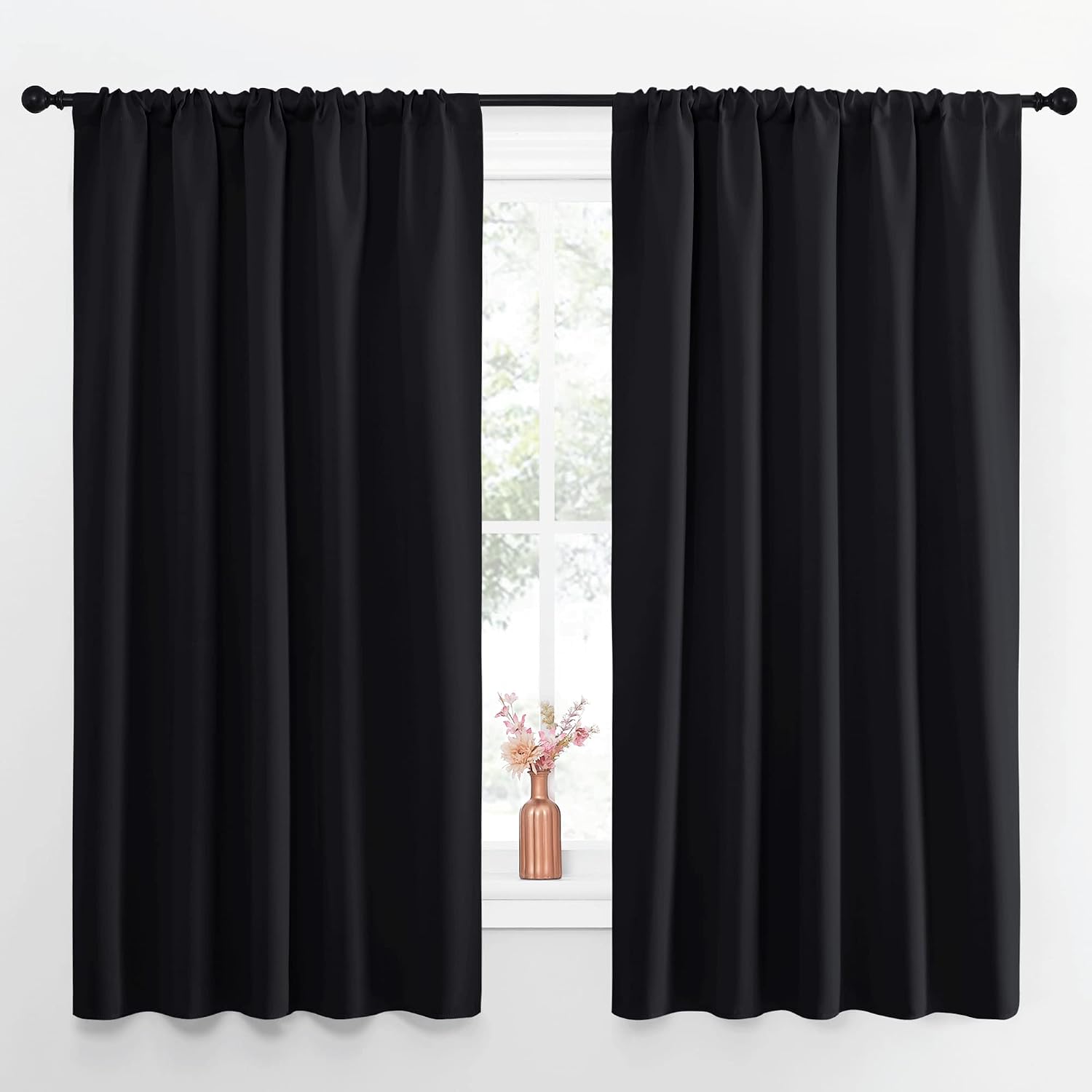 NICETOWN Black Out Window Curtains - Solid Home Decor Thermal Insulated Blackout Drapes/Draperies for Bedroom, Privacy Assured Window…