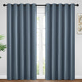 Yakamok Blackout Curtains Room Darkening Thermal Insulated Window Panels, Solid Grommet Top Drapes for Bedroom/Living Room(62Wx96L, Stone…