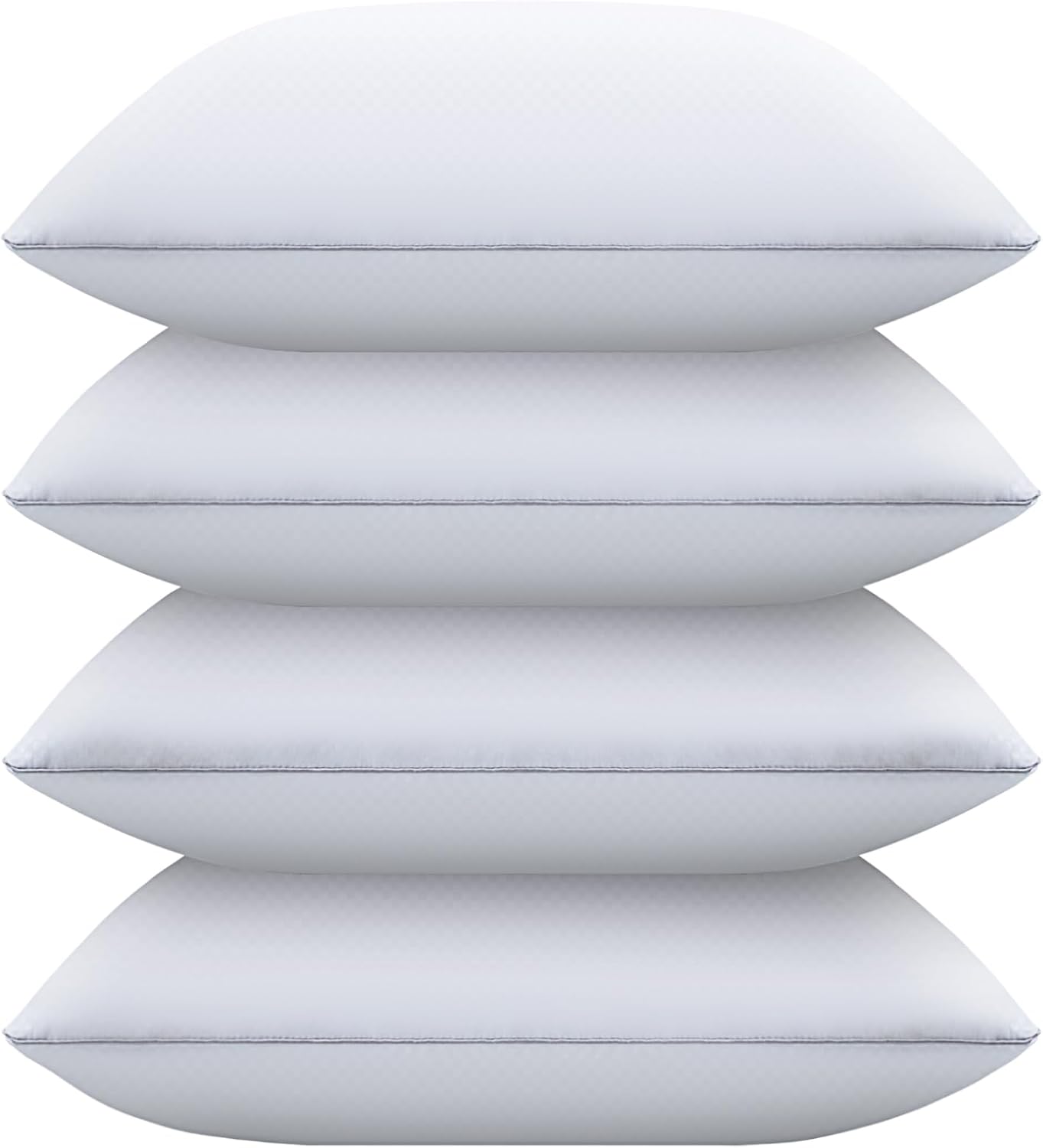 Piwaal Bed Pillows for Sleeping Standard Size Set of 4, Down Alternative Filling, Pillows for Back, Stomach or Side Sleepers