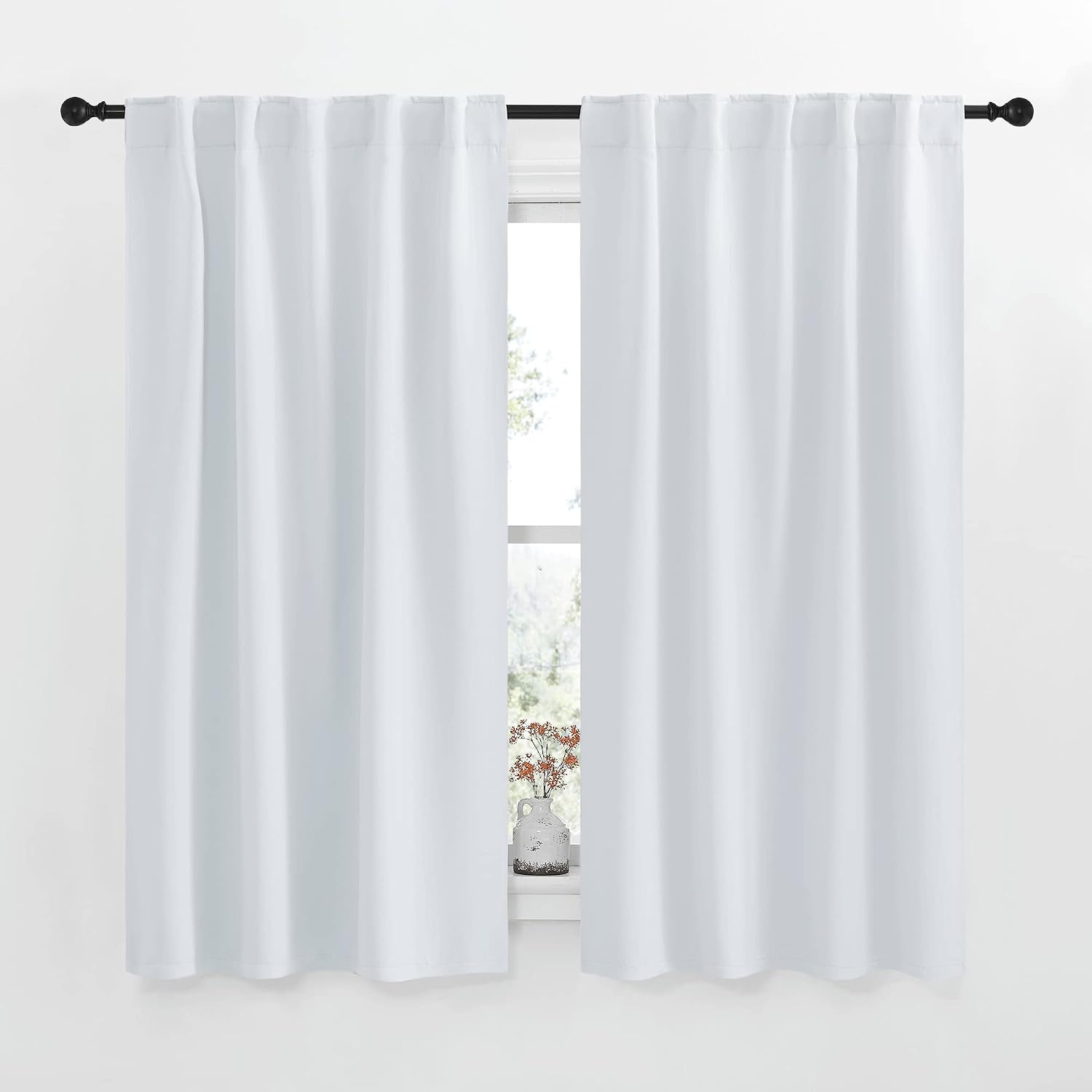 NICETOWN Insulated Room Darkening Curtain Panels - (Cloud Grey Color) W42 x L63, Two Pieces, Modern Design Thermal Privacy Protection…
