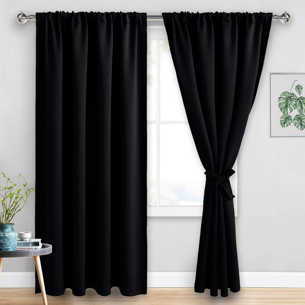 Jiuzhen Blackout Curtains for Bedroom - 70 x 84 Inch Extra Wide Privacy Assured Thermal Insulated Room Darkening Room Divider Curtain Cover…