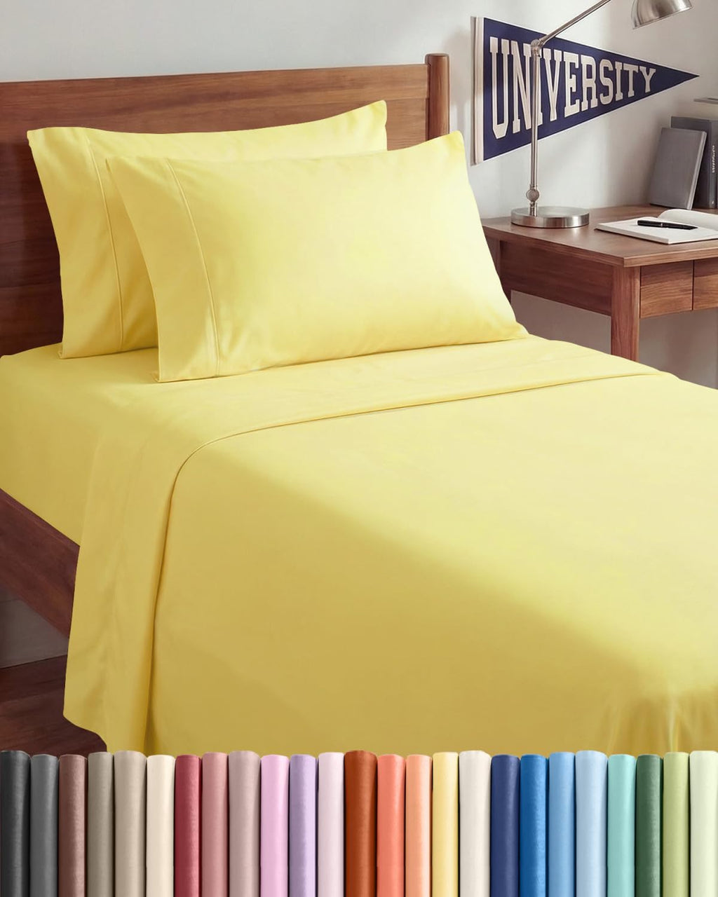 Twin XL 4 Piece Sheet Set - Comfy, Breathable & Cooling - Hotel Luxury Bedding for Women, Men, Kids, Teens & Children - 1 Flat & 1 Fitted…