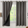 BGment Thermal Insulated 100% Blackout Curtains for Bedroom with Black Liner, Double Layer Full Room Darkening Noise Reducing Grommet Curta…