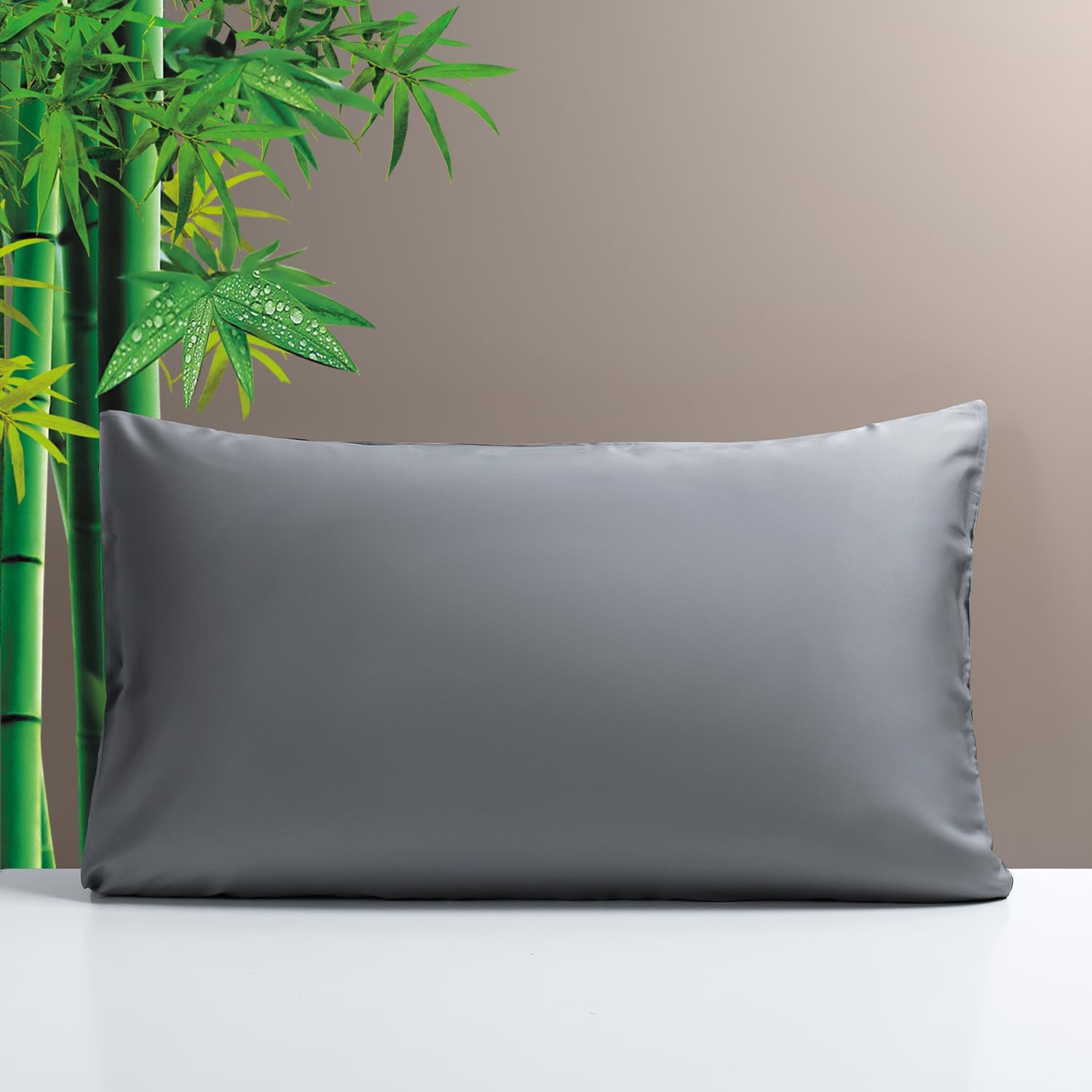 Simple&Opulence Cooling Pillowcase King Size Set of 2, 100% Viscose from Bamboo Pillow Cover with Envelope Closure, Silky Br…