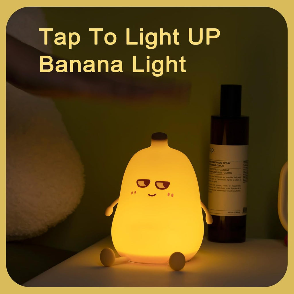 Banana Night Light for Kids, Cute Night Lamp for Room Decor, Portable Silicone Kids Lamp USB Rechargeable Nightlight, Birthday Christmas…
