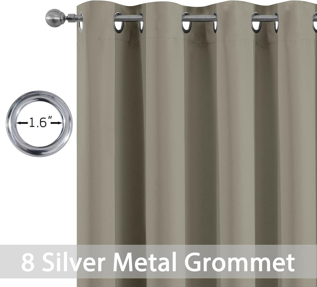 Yakamok Premium Room Darkening Thermal Insulated Curtains for Bedroom/Living Room - Classic Grommet Top (2 Panels, Taupe, 52 Inch by 72…