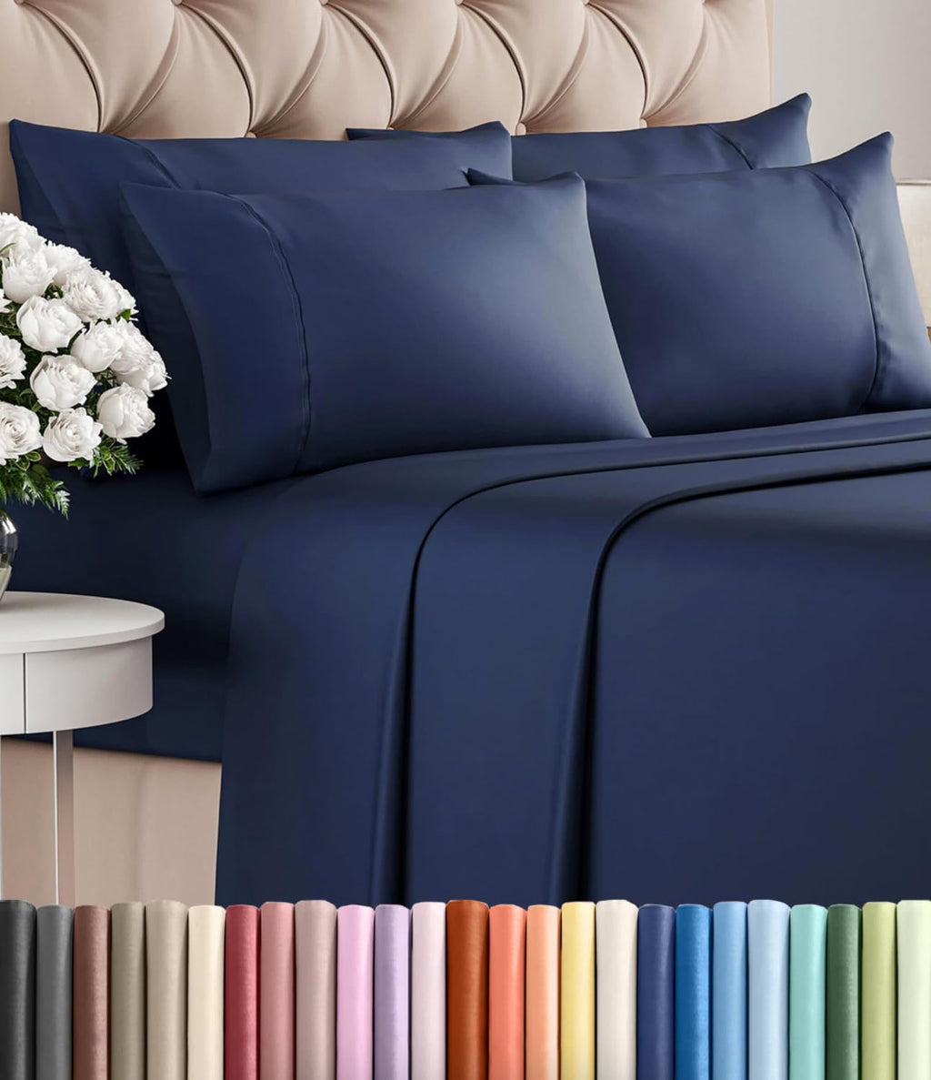 King 6 Piece Sheet Set - Comfy, Breathable & Cooling - Hotel Luxury Bedding for Women, Men, Kids, Teens & Children - 1 Flat & 1 Fitted…