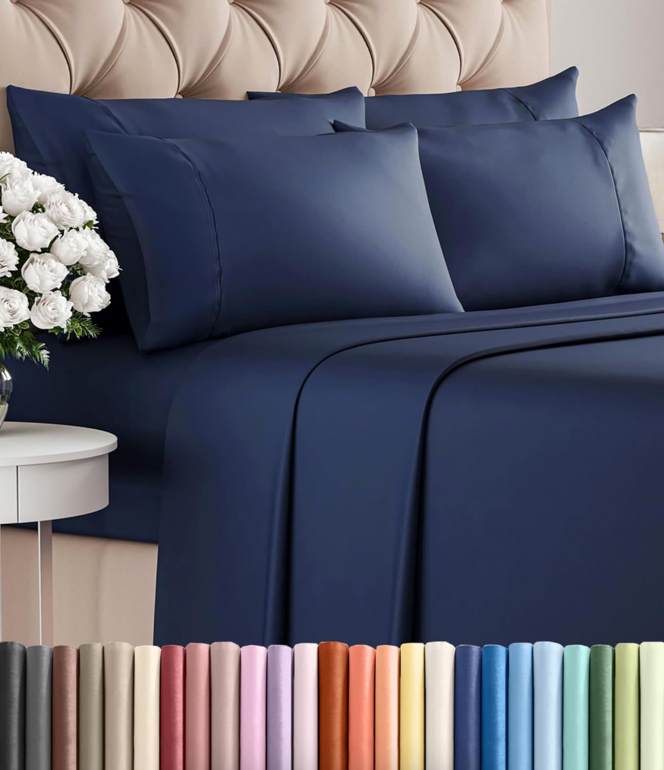 King 6 Piece Sheet Set - Comfy, Breathable & Cooling - Hotel Luxury Bedding for Women, Men, Kids, Teens & Children - 1 Flat & 1 Fitted…