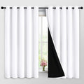 Yakamok 2 Thick Layers Pure White 100% Completely Blackout Curtains Thermal Insulated Room Darkening Drapes for Bedroom(62Wx63L, Pure White…