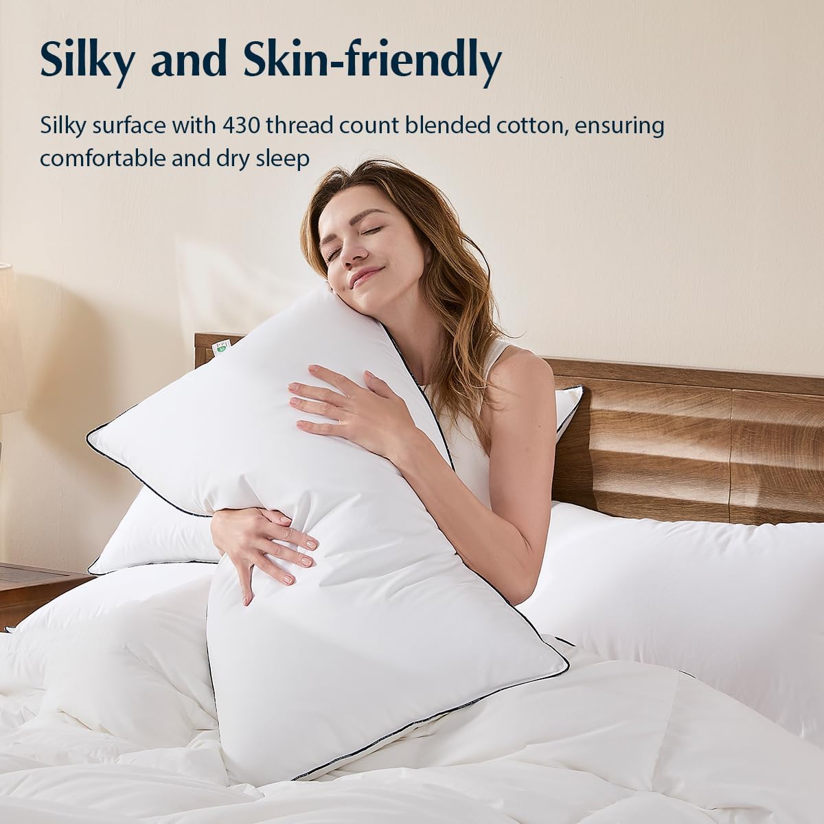 PacificCoast Pacific Coast Pillows Queen Size Set of 2, Goose Down Fiber Bed Pillows for Sleeping, Hotel Pillows, Downproof, Medium, White…