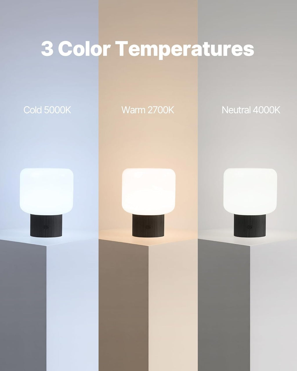 MAGCHARM Halo Mushroom Lamp, 5W Cute Cordless Rechargeable Table Lamp with Glass Shade, 3 Color Temps LED Dimmable Ambient Lighting…