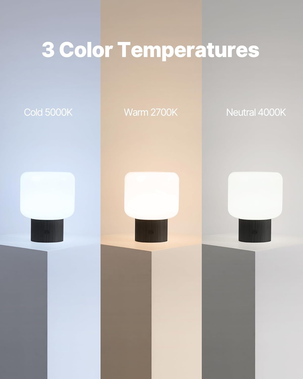 MAGCHARM Halo Mushroom Lamp, 5W Cute Cordless Rechargeable Table Lamp with Glass Shade, 3 Color Temps LED Dimmable Ambient Lighting…