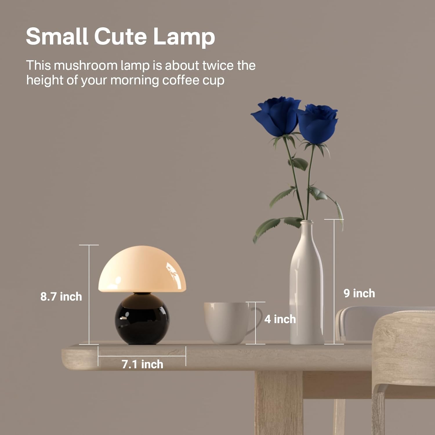 Dawnwake Mushroom Lamp Table Lamp for Bedroom, Desk Bedside Small Lamps for Living Room Night Stands, Mushroom Decor Cute Mini Modern Mid…