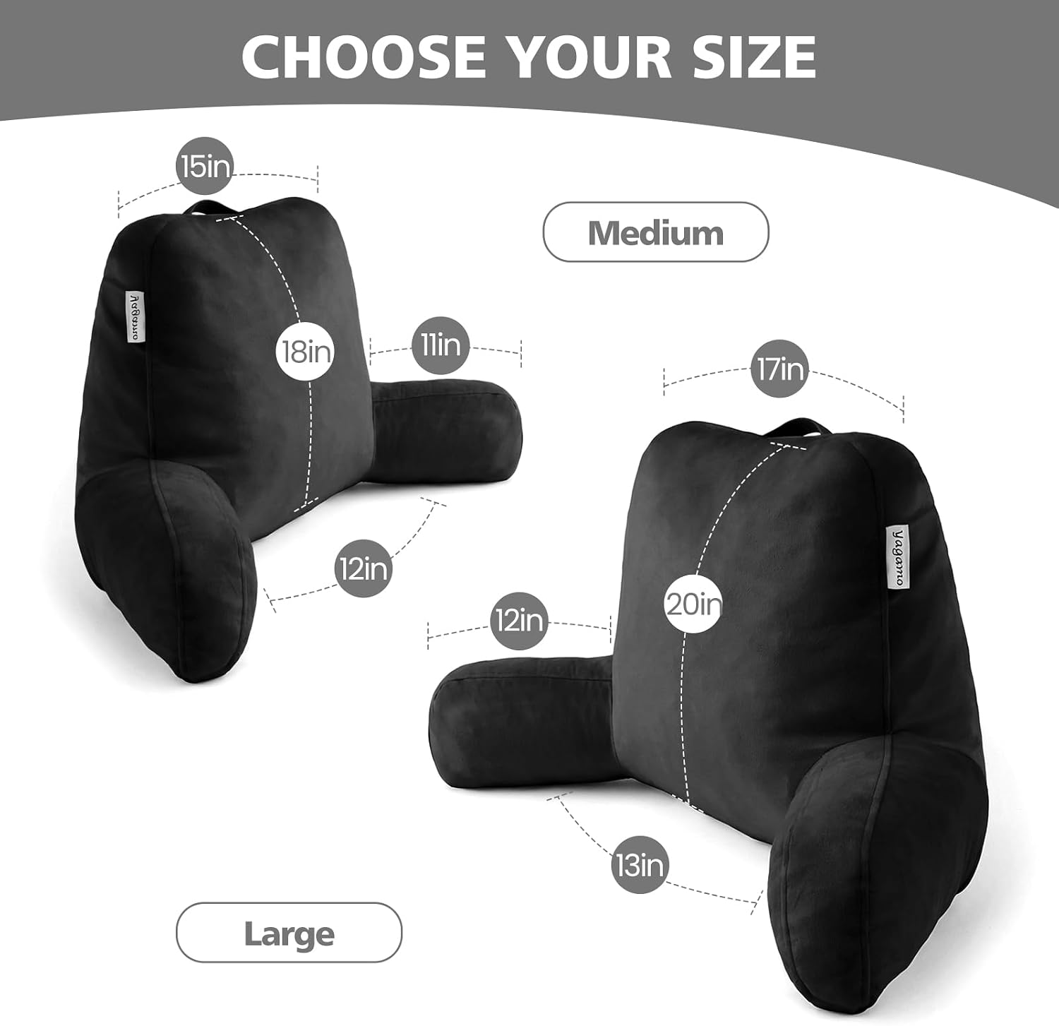 Reading Pillow for Bed Sitting Up, Adults and Teens Backrest with Arms, Velvet Back Support Pillow for Sitting on Sofa, Couch with…
