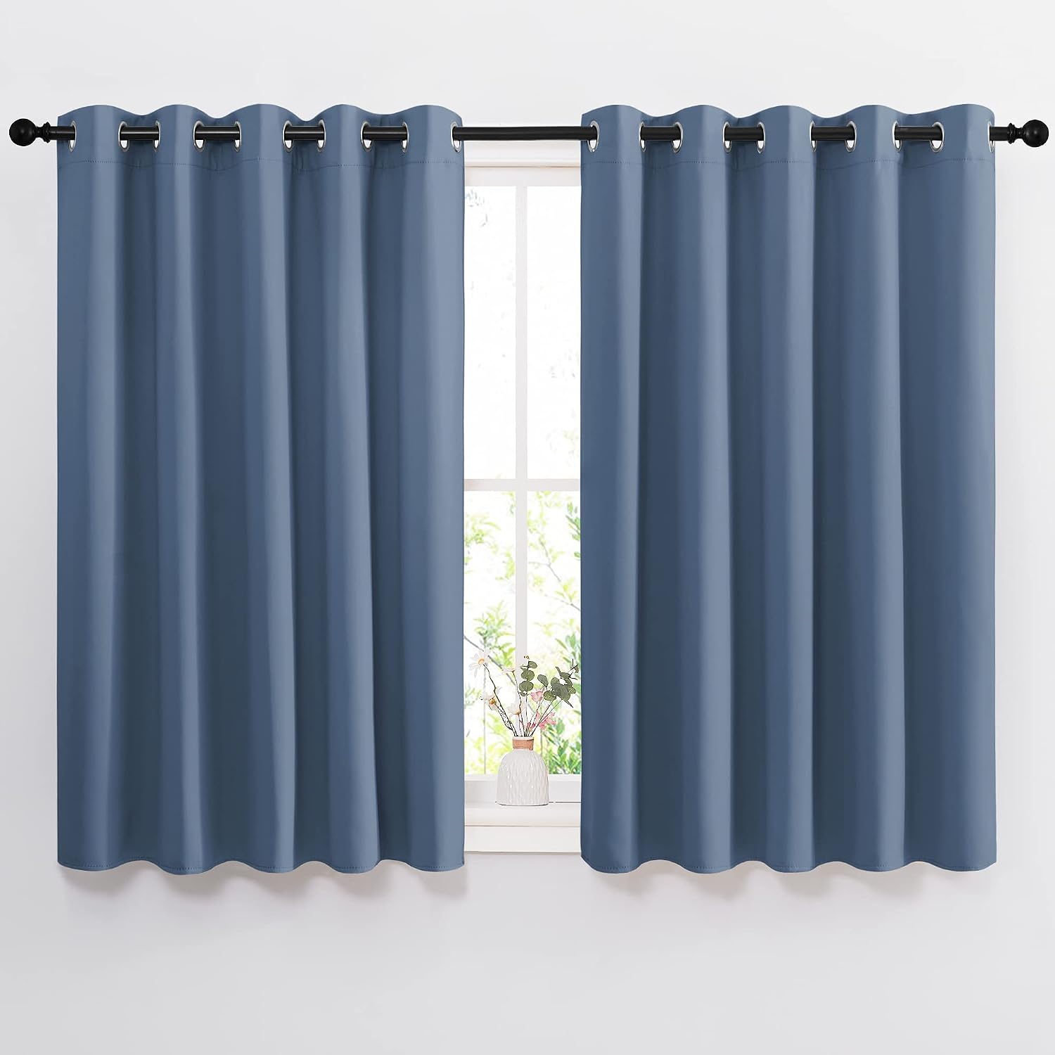 NICETOWN Bedroom Blackout Curtains and Drapes 54" L - Window Treatment Thermal Insulated Solid Grommet Blackout Draperies for Home Office…