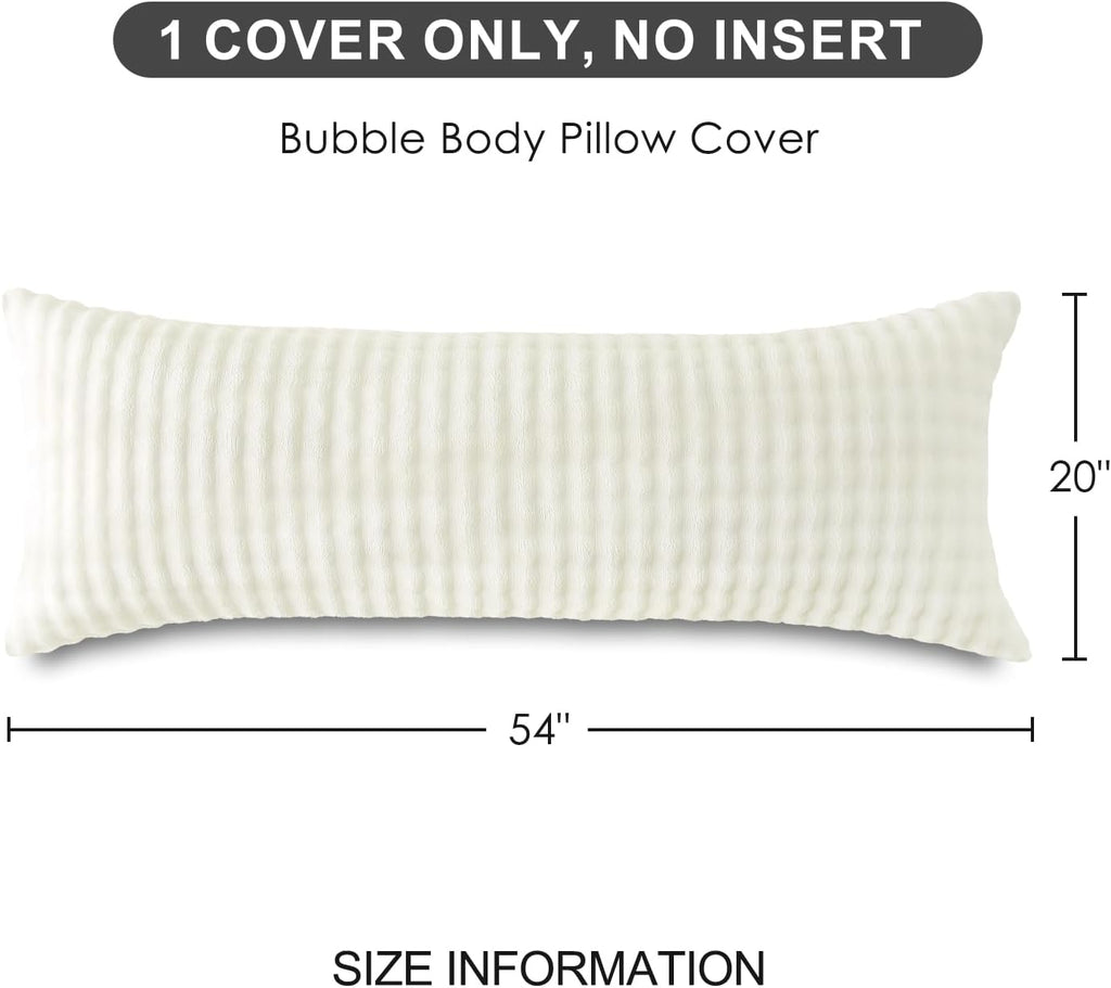 Sochow Decorative Body Pillow Cover 20x54 Inches, Super Soft and Cozy Bubble Textured Fleece Long Body Pillowcase with Zipper Closure,1 Pac…