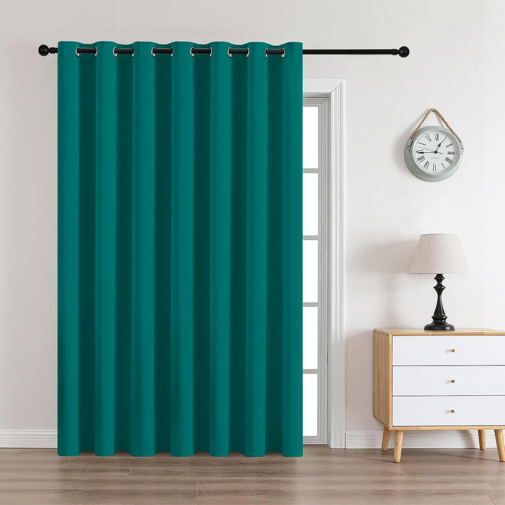 CUCRAF Custom Turquoise Blackout Curtains 1 Panel Set, Thermal Insulated Grommet Room Darkening Curtain for Living Room Bedroom, Light…