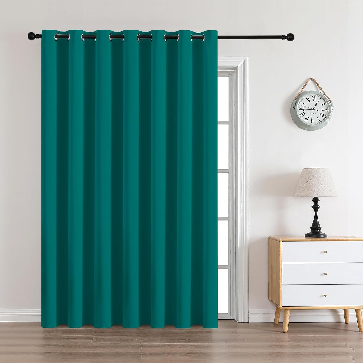 CUCRAF Custom Turquoise Blackout Curtains 1 Panel Set, Thermal Insulated Grommet Room Darkening Curtain for Living Room Bedroom, Light…
