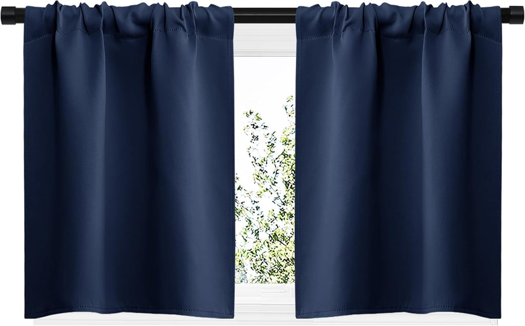 NICETOWN RV Blackout Curtains for Camper Windows, Kitchen Curtains, Short Blackout Curtains & Drapes, Thermal Insulated Rod Pocket Window…