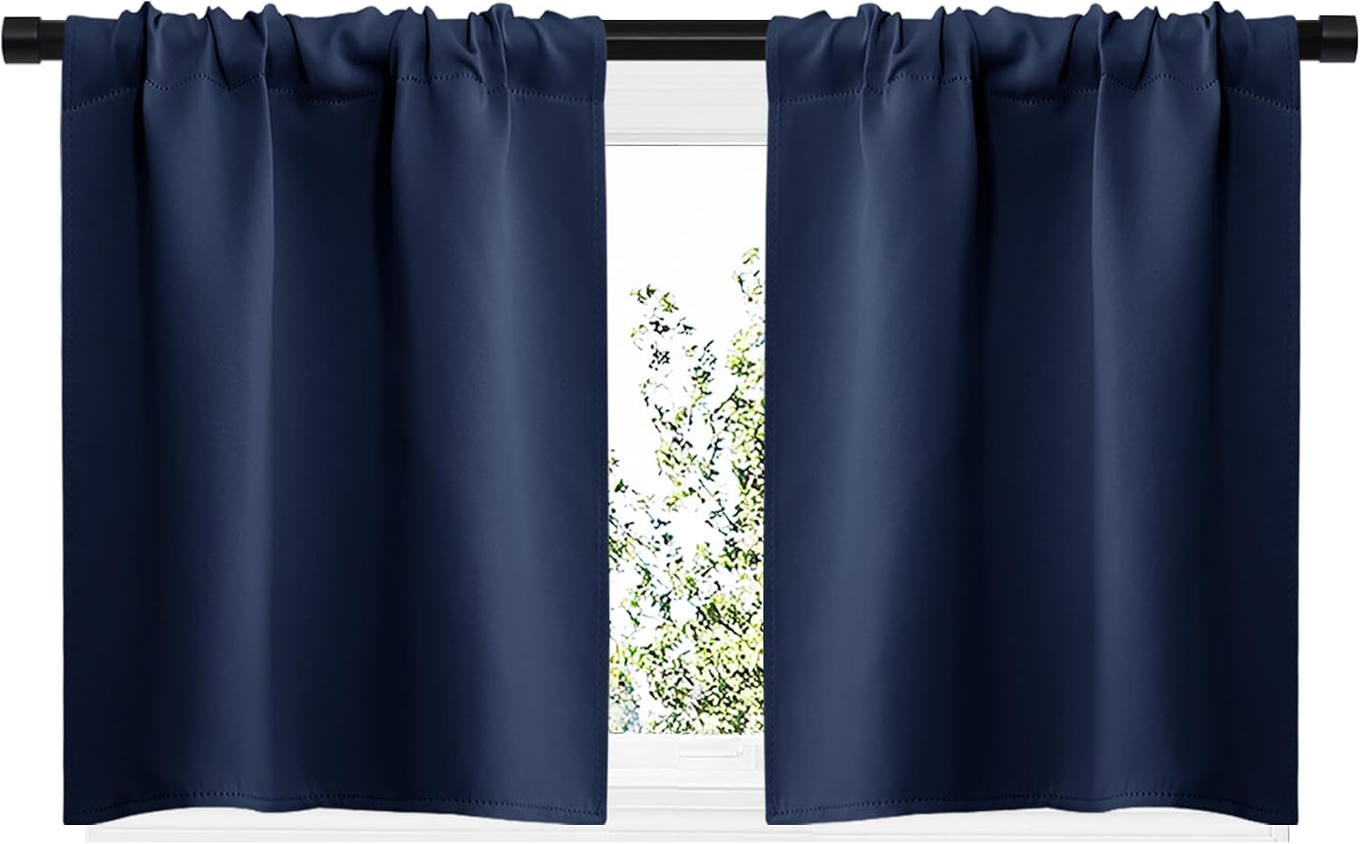 NICETOWN RV Blackout Curtains for Camper Windows, Kitchen Curtains, Short Blackout Curtains & Drapes, Thermal Insulated Rod Pocket Window…