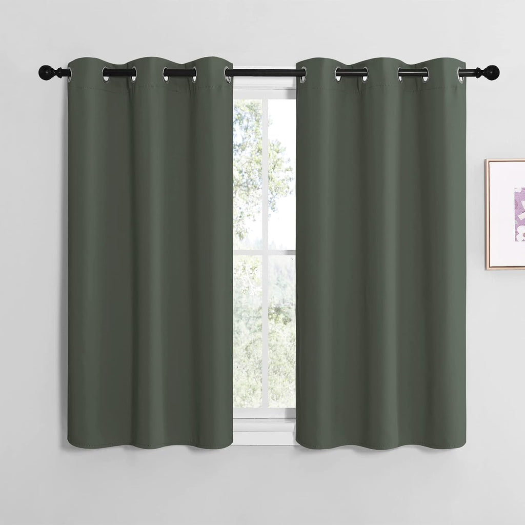 NICETOWN Modern Blackout Short Curtains, Thermal Insulated and Privacy Room Darkening Drape Panels for Boy's Guest Room Door Small Short…