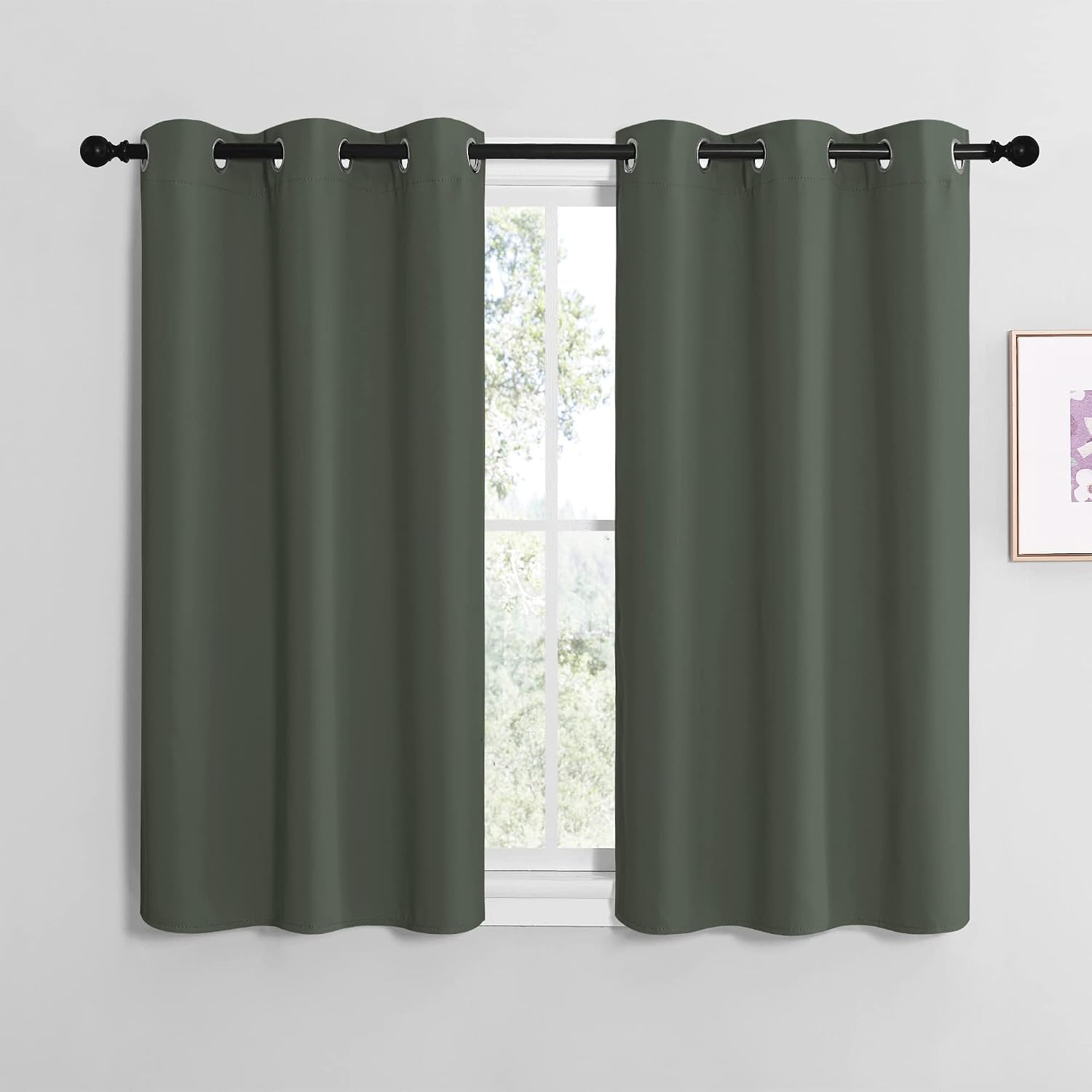 NICETOWN Modern Blackout Short Curtains, Thermal Insulated and Privacy Room Darkening Drape Panels for Boy's Guest Room Door Small Short…