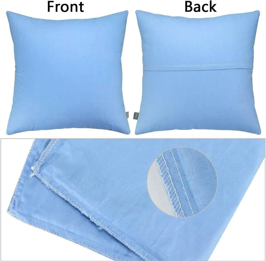 Thmyo 4-Pack 100% Cotton Comfortable Solid Decorative Throw Pillow Case, Thmyo Square Cushion Cover Pillowcase Sublimation Blank Pillow Cove…