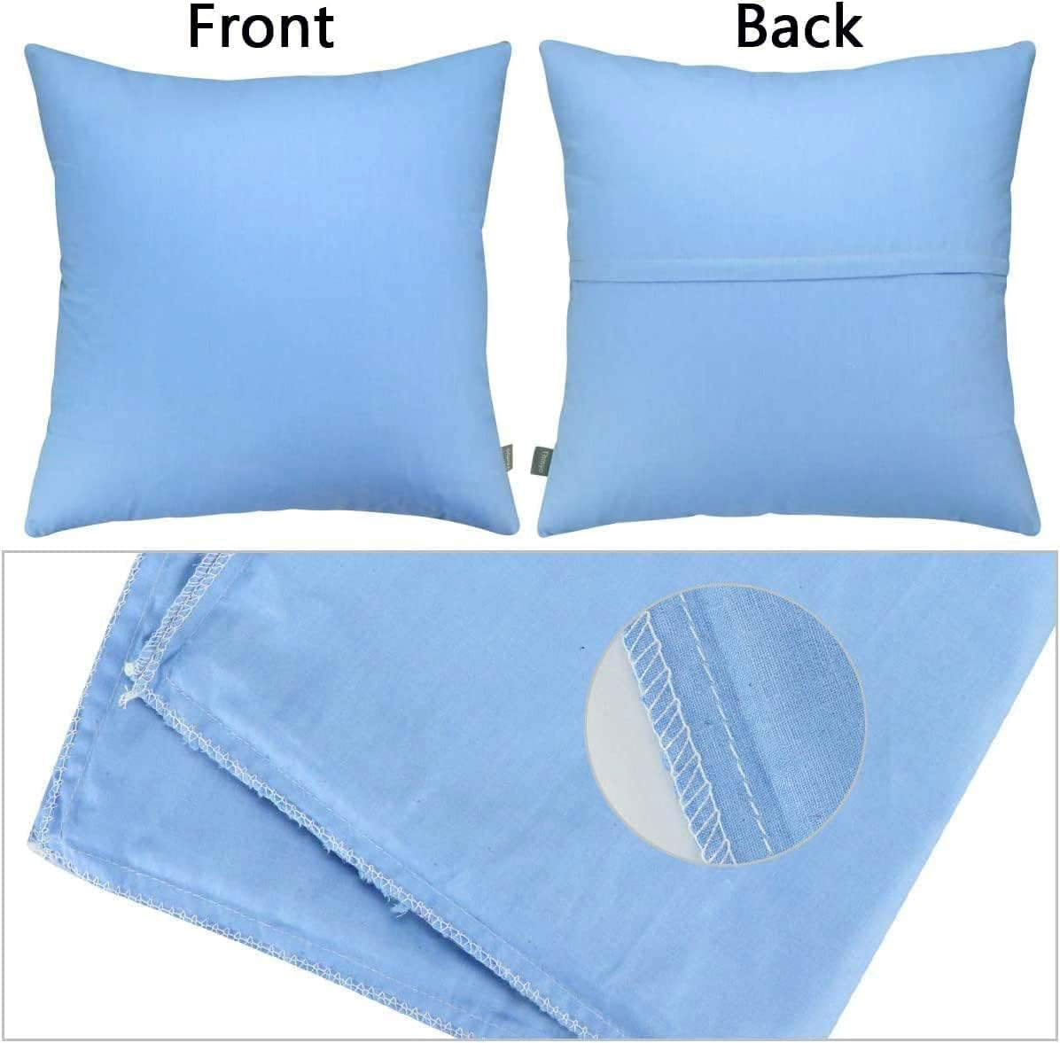 Thmyo 4-Pack 100% Cotton Comfortable Solid Decorative Throw Pillow Case, Thmyo Square Cushion Cover Pillowcase Sublimation Blank Pillow Cove…