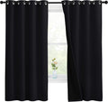Nicetown 100% Blackout Curtains with Black Liners, Thermal Insulated Full Blackout 2-Layer Lined Drapes, Energy Efficiency Window Draperies…
