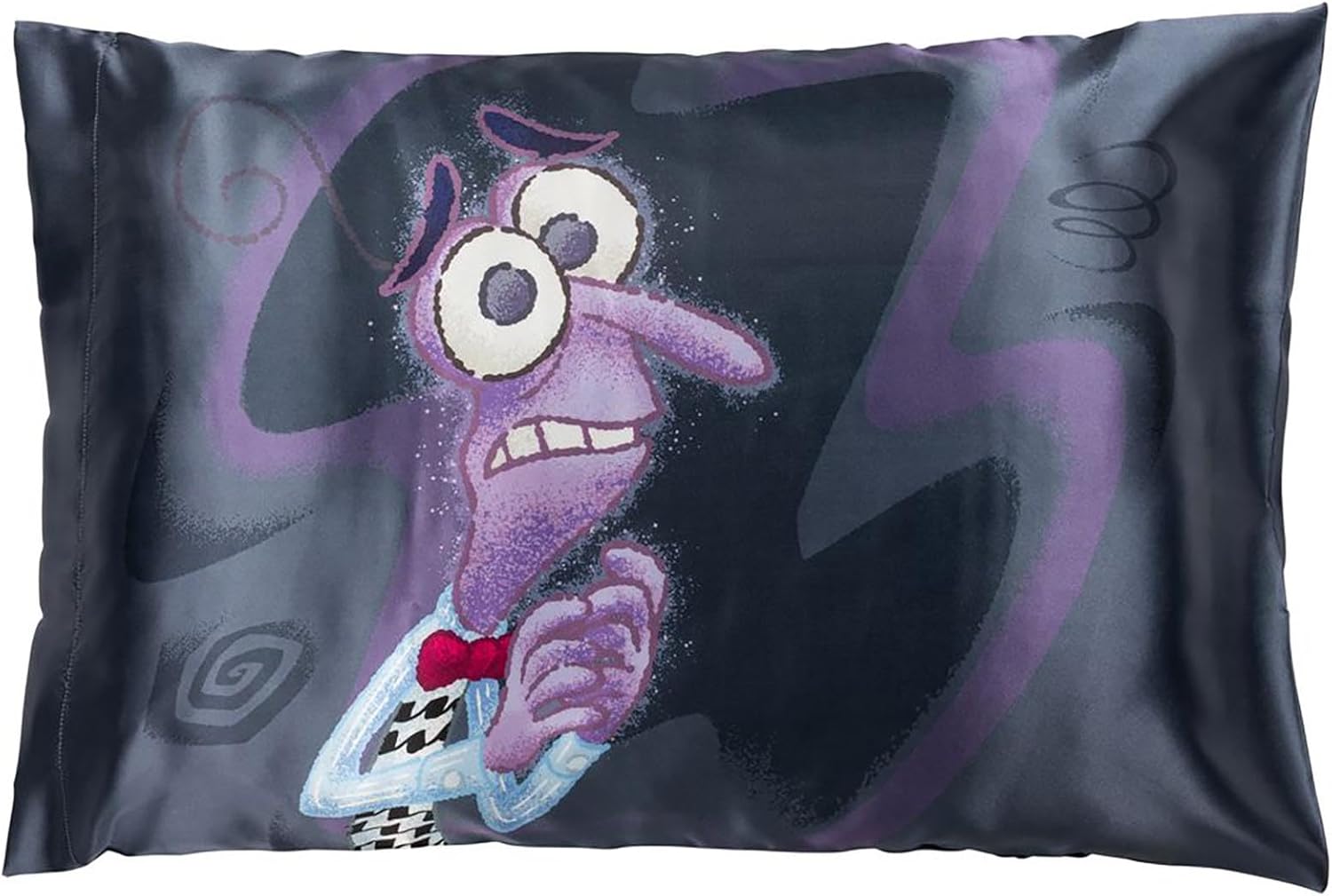 JayFranco Disney Pixar Inside Out Fear Satin Pillowcase - Standard Size 20x30 Inch Silky Soft Dark Grey Pillow Cover 30 inch Grey