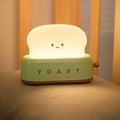 Myratts Led Cute Toaster Lamp, Kawaii LED Toast Bread Night Light, Super Squishy Silicone USB Rechargeable and Portable Light with Timer, X…