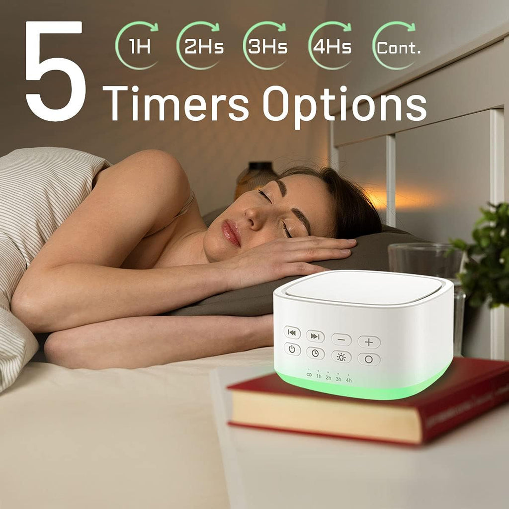 Magicteam White Noise Machine 10 Colors Lights and 25 Soothing Sounds Sleep Sound Machine with 5 Timers with Memory Feature Portable Sound…
