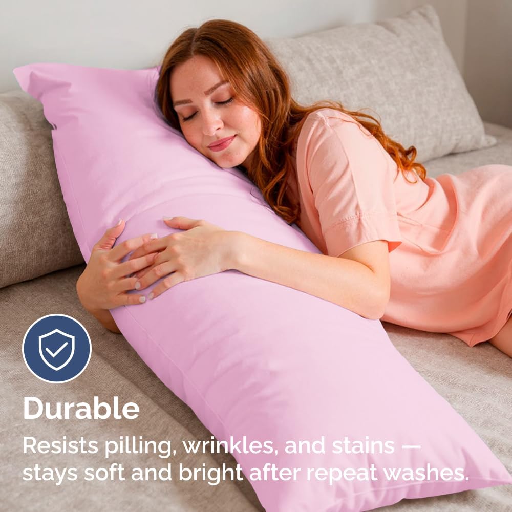 Body Pillowcases Set of 4-20x54 Long Body Pillow Case - Soft Body Pillow Cover for Sleeping & Side Sleepers - Comfy, Breathable & Fade…