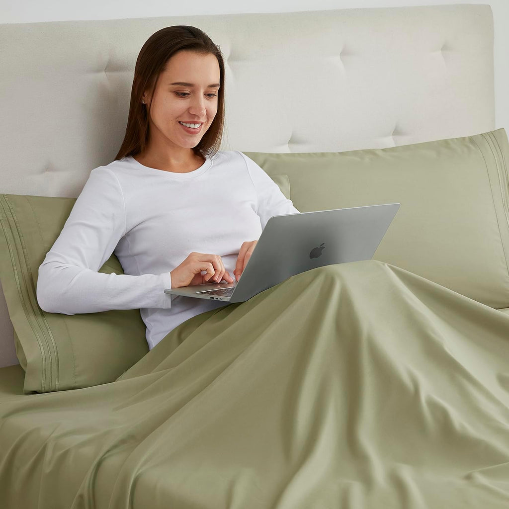 Nestl Sage Green King Pillow Cases 2 – Soft King Size Pillow Case, 1800 Brushed Microfiber Pillowcases, Envelope Closure Pillowcase, King P…
