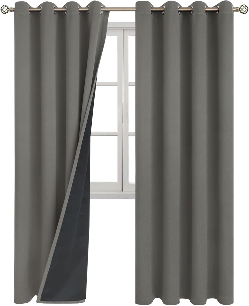 BGment Grey Blackout Curtains for Bedroom Window 84 Inch Length 2 Panels Set, 100% Light Blocking Thermal Insulated Grommet Drapes for Livi…