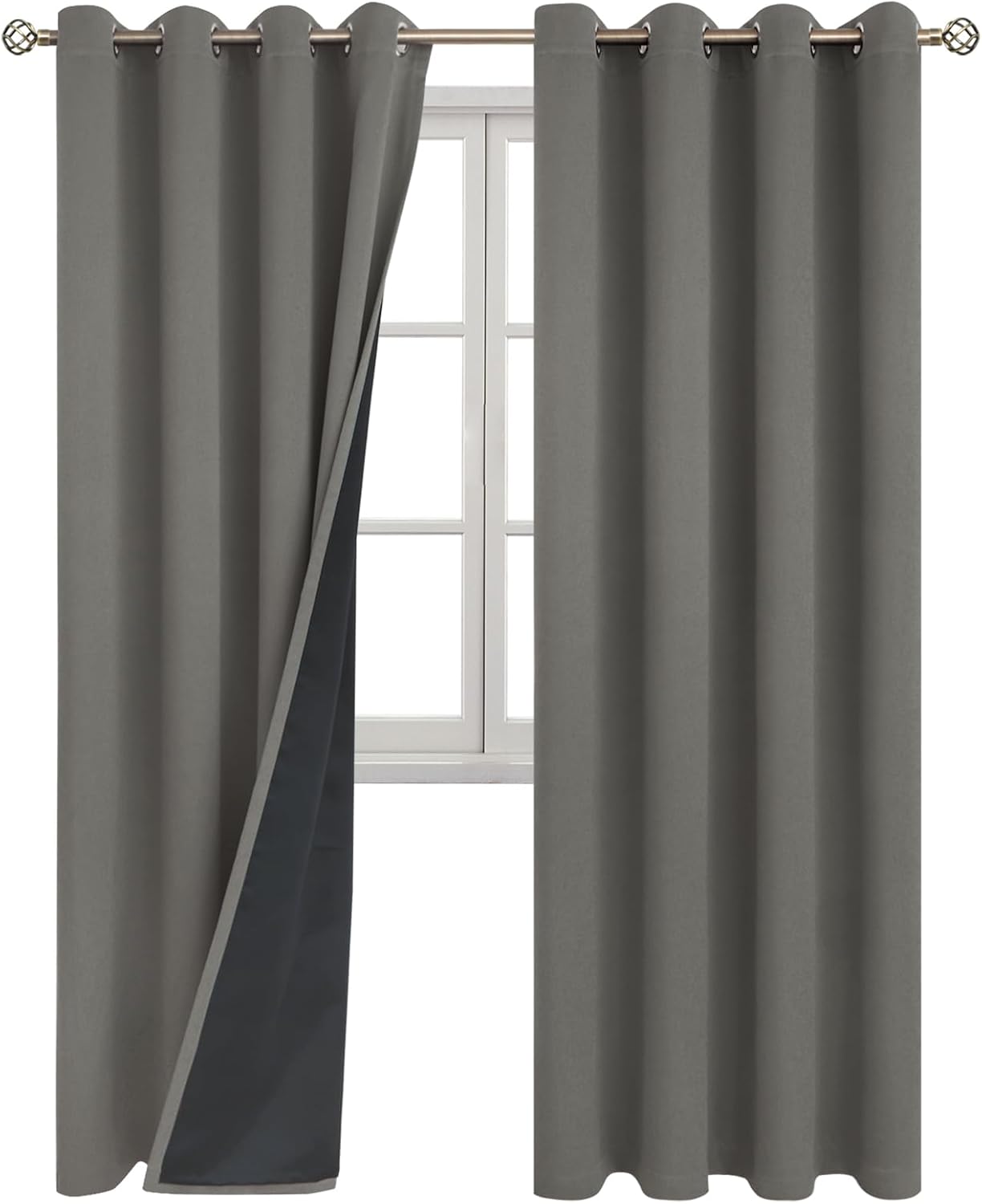 BGment Grey Blackout Curtains for Bedroom Window 84 Inch Length 2 Panels Set, 100% Light Blocking Thermal Insulated Grommet Drapes for Livi…