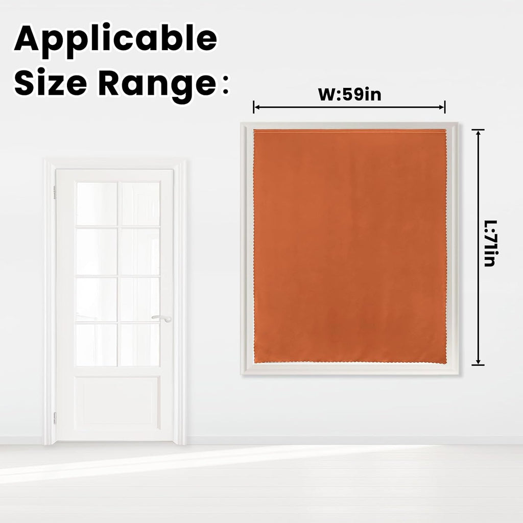 Self Adhesive Curtains Portable Blackout Curtain Simple and Easy to Install Bedroom Window Thermal Lnsulated Kitchen Room Darkening Black…