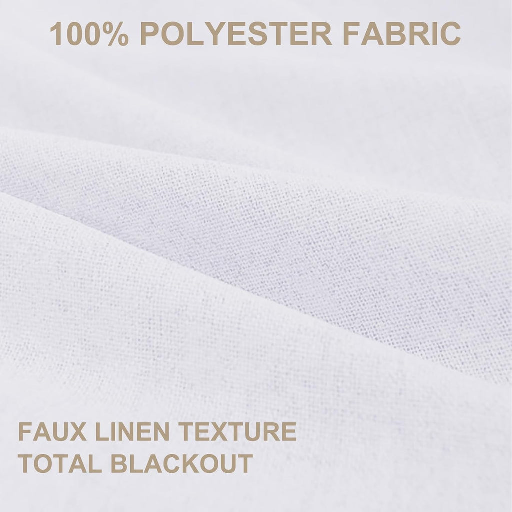 100BlackoutShield 100% Blackout Shield Linen Blackout Curtains for Bedroom 96 Inches Long, Back Tab/Rod Pocket Living Room Drapes, Thermal…