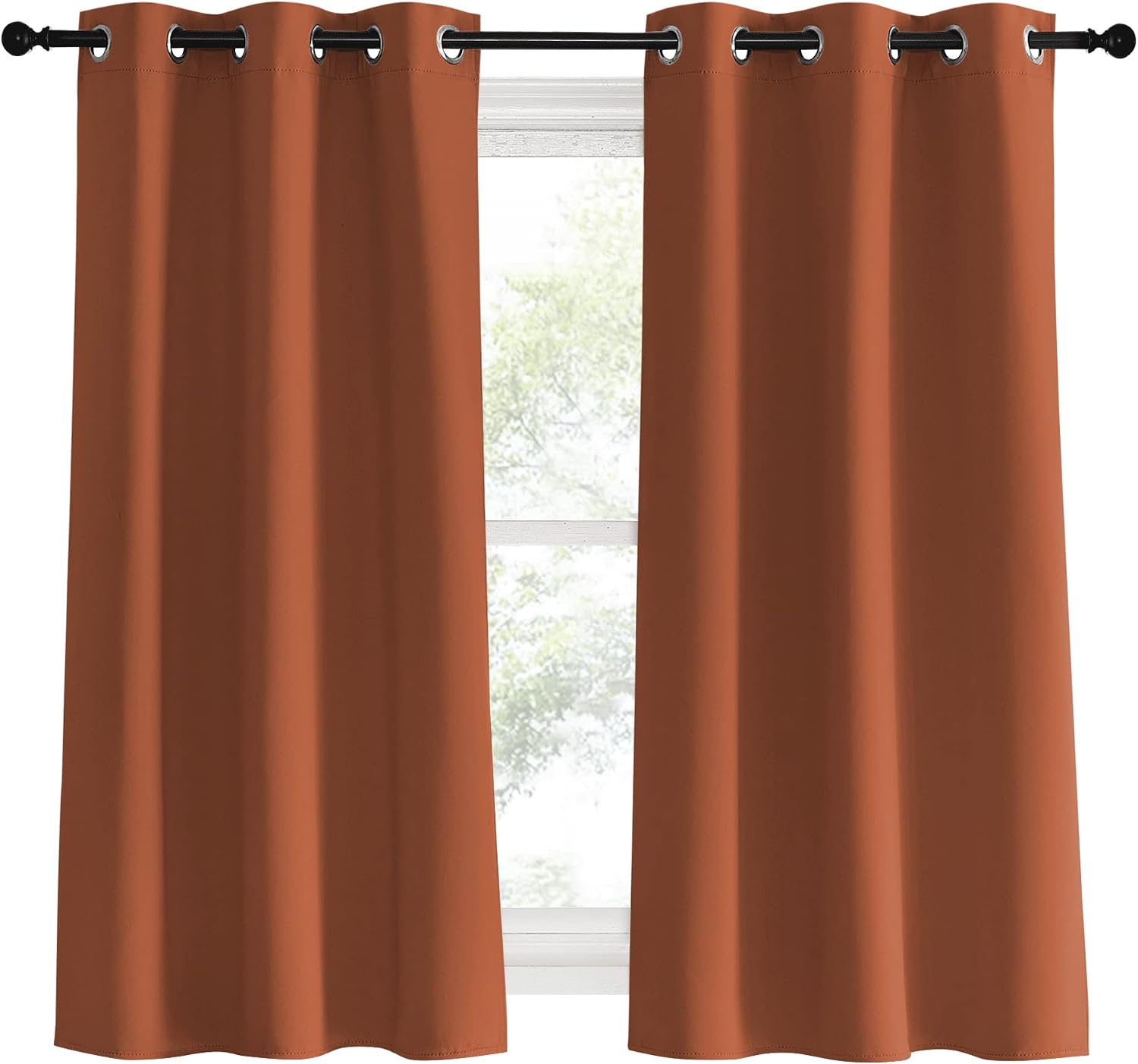 NICETOWN Blackout Curtain Panels for Girls Room, Burnt Orange, 1 Pair, 34 x 60 Inch, Nursery Essential Thermal Insulated Solid Grommet…